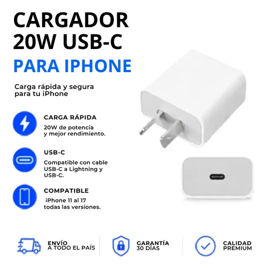 Stellar Import Cargador 20w Apple Original 2x1 3 Cuotas Sin interés con envío gratis!